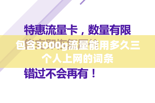 包含3000g流量能用多久三个人上网的词条