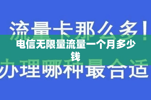 电信无限量流量一个月多少钱