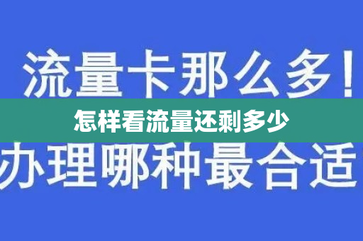 怎样看流量还剩多少