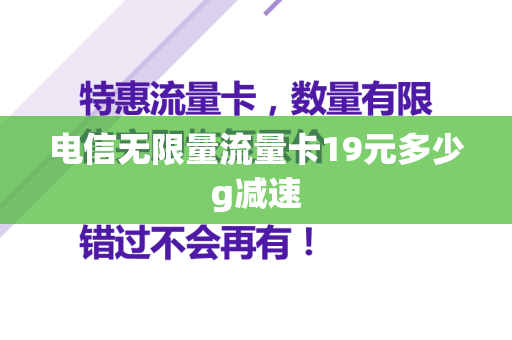 电信无限量流量卡19元多少g减速