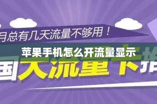 苹果手机怎么开流量显示