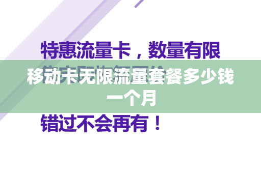 移动卡无限流量套餐多少钱一个月