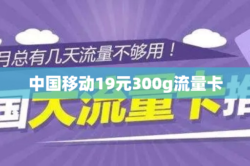 中国移动19元300g流量卡