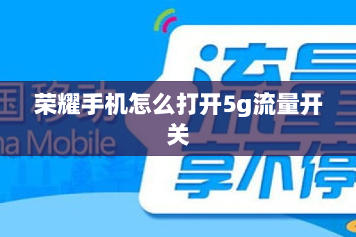 荣耀手机怎么打开5g流量开关