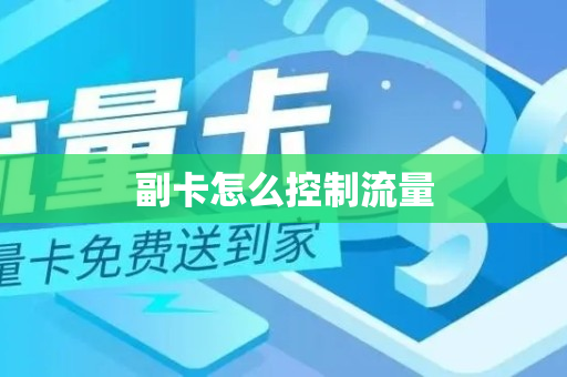 副卡怎么控制流量