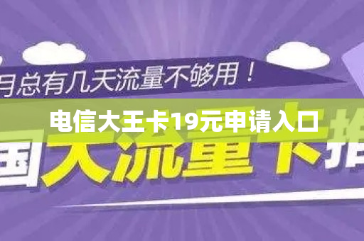 电信大王卡19元申请入口