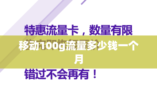 移动100g流量多少钱一个月