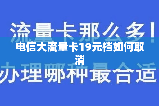 电信大流量卡19元档如何取消