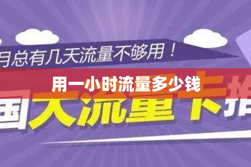 用一小时流量多少钱