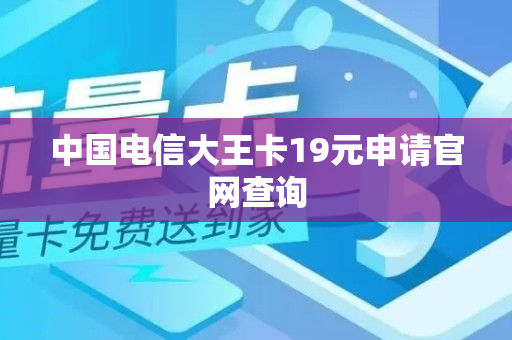 中国电信大王卡19元申请官网查询