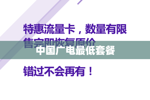 中国广电最低套餐