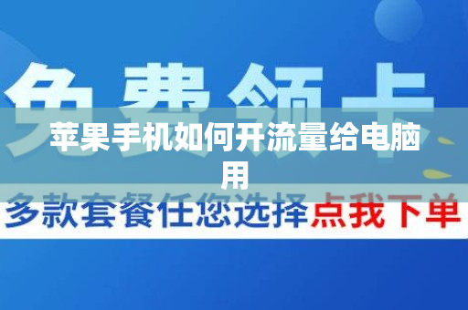 苹果手机如何开流量给电脑用