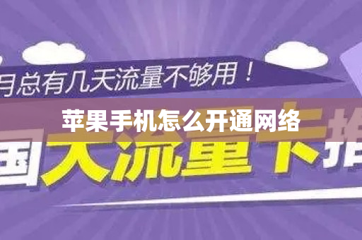 苹果手机怎么开通网络