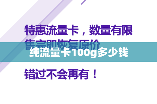 纯流量卡100g多少钱