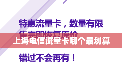 上海电信流量卡哪个最划算