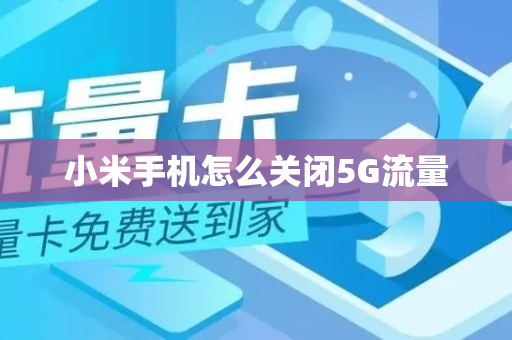 小米手机怎么关闭5G流量