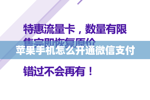 苹果手机怎么开通微信支付