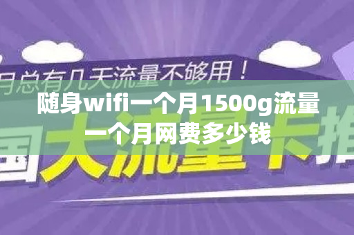 随身wifi一个月1500g流量一个月网费多少钱