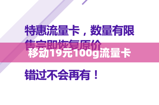 移动19元100g流量卡