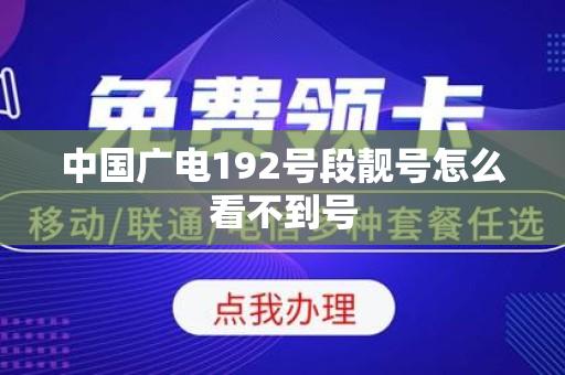 中国广电192号段靓号怎么看不到号