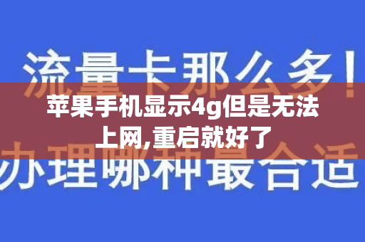 苹果手机显示4g但是无法上网,重启就好了